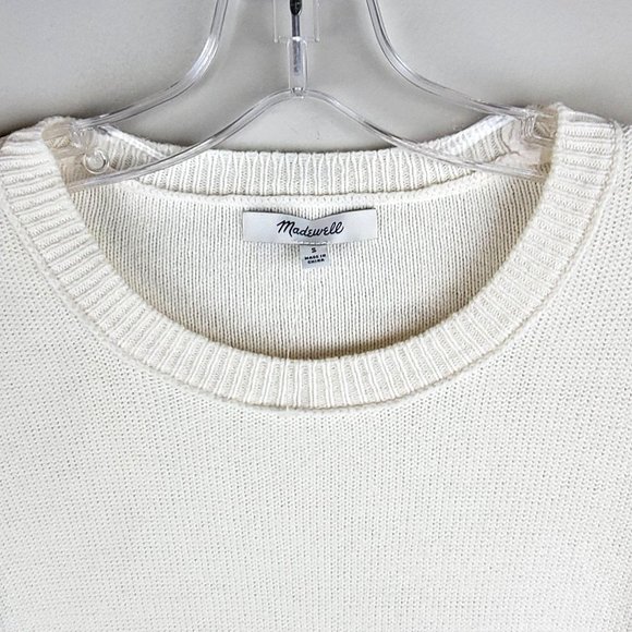 Madewell Cotton Blend Colorful V Neck Short Sleeve Fringe Hem Cropped Top Size S - Picture 3 of 9